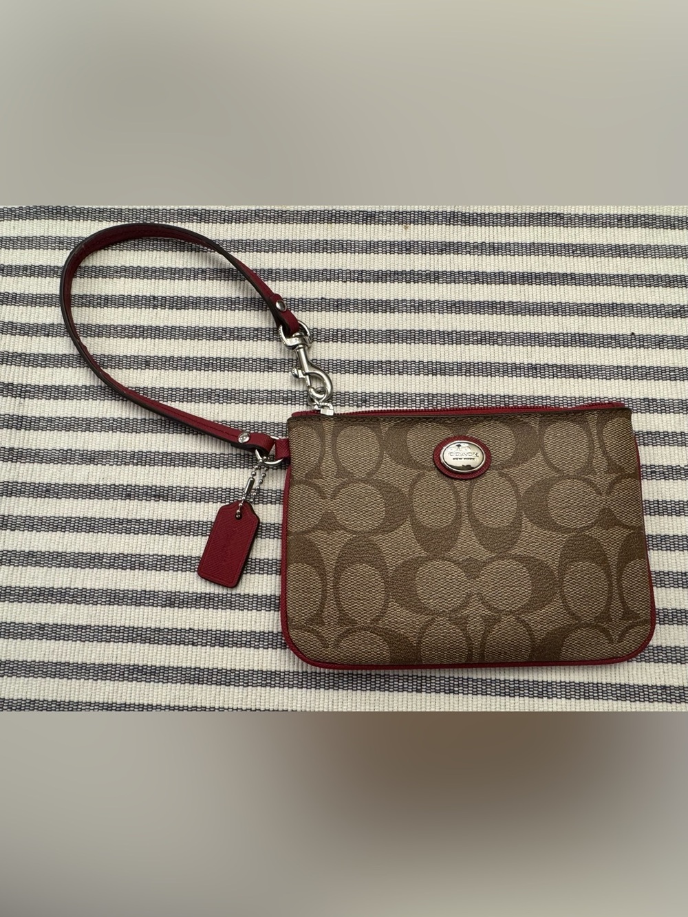Vintage Coach Signature Canvas Wristlet